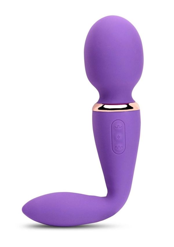 Nu Sensuelle XLR8 Alluvion Silicone Rechargeable Wand Massager - Purple/ Rose Gold