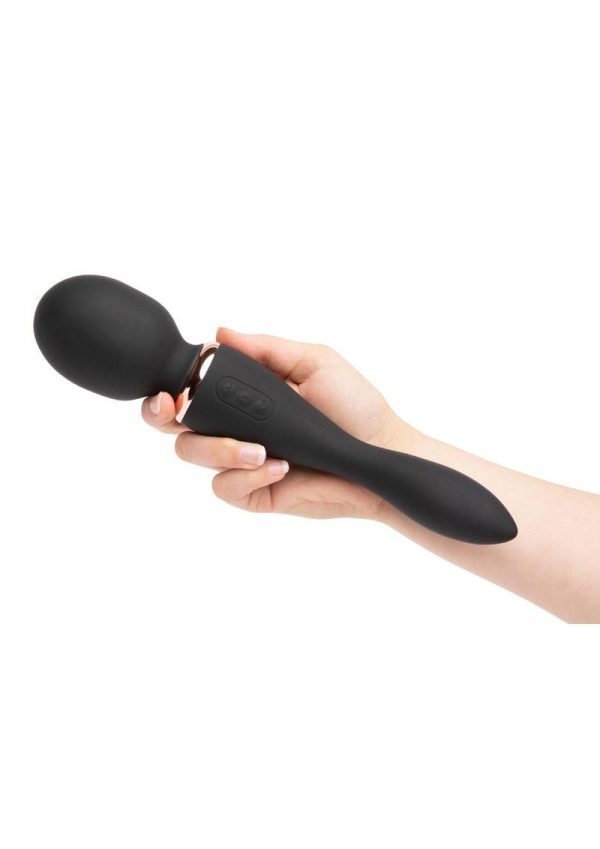 Nu Sensuelle XLR8 Alluvion Silicone Rechargeable Wand Massager - Black/ Rose Gold