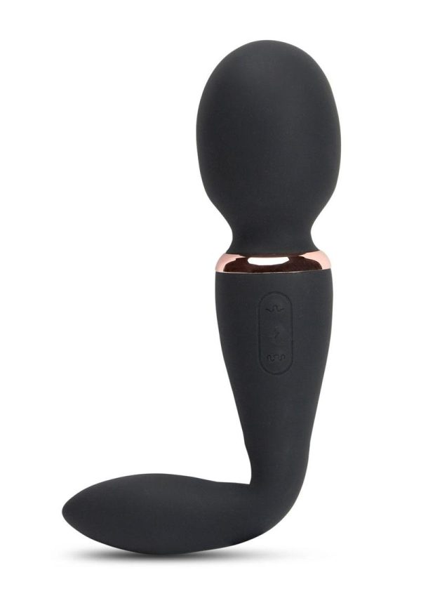Nu Sensuelle XLR8 Alluvion Silicone Rechargeable Wand Massager - Black/ Rose Gold