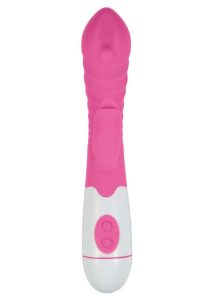 Lotus Sensual Massager #5 Silicone Rabbit Vibrator - Pink/White