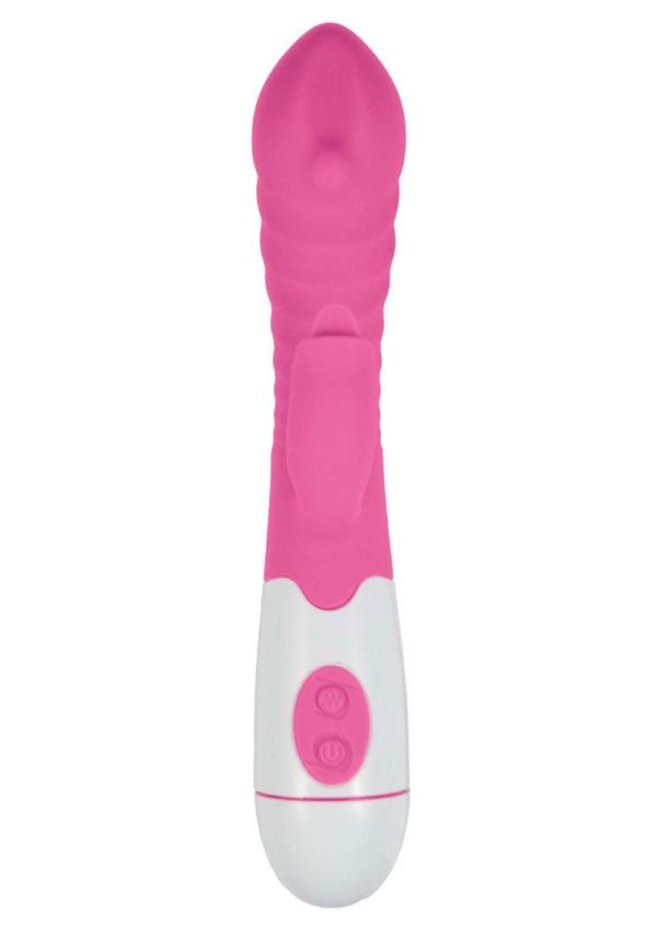 Lotus Sensual Massager #5 Silicone Rabbit Vibrator - Pink/White