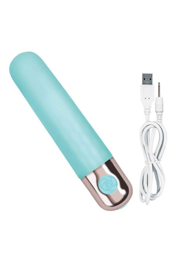 Exciter Travel Vibe Rechargeable Silicone Vibrator - Aqua