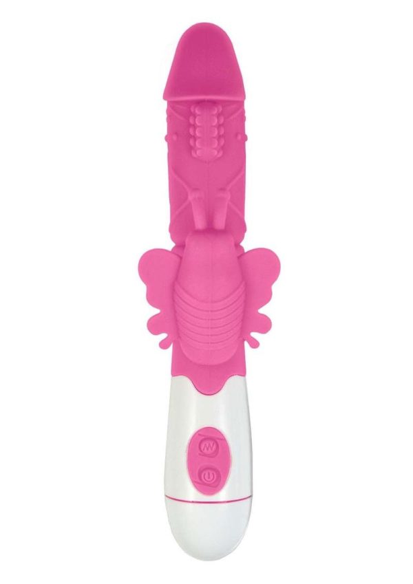 Lotus Sensual Massager #4 Silicone Rabbit Vibrator - Pink/White