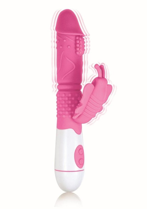 Lotus Sensual Massager #4 Silicone Rabbit Vibrator - Pink/White