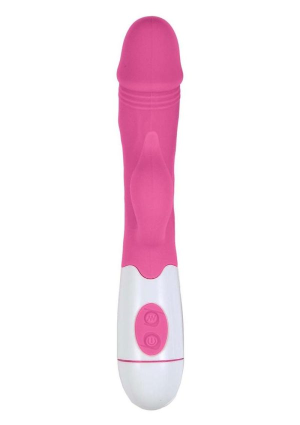 Lotus Sensual Massager #6 Silicone Rabbit Vibrator - Pink/White