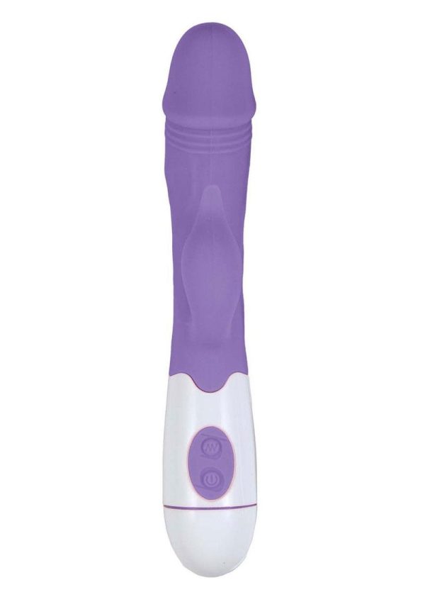 Lotus Sensual Massager #6 Silicone Rabbit Vibrator - Purple/White