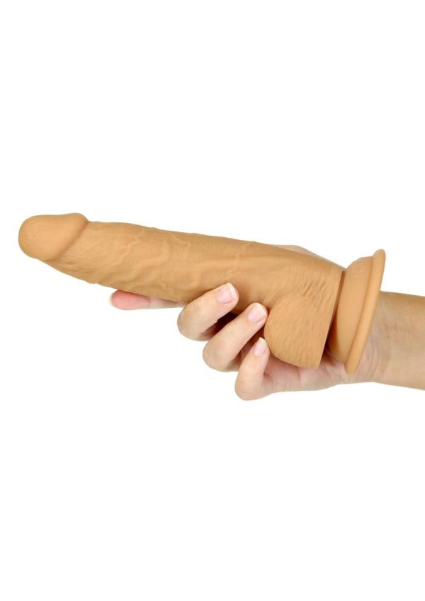 Naked Addiction Silicone Dual Density Dildo with Bonus PowerBullet 8in - Caramel
