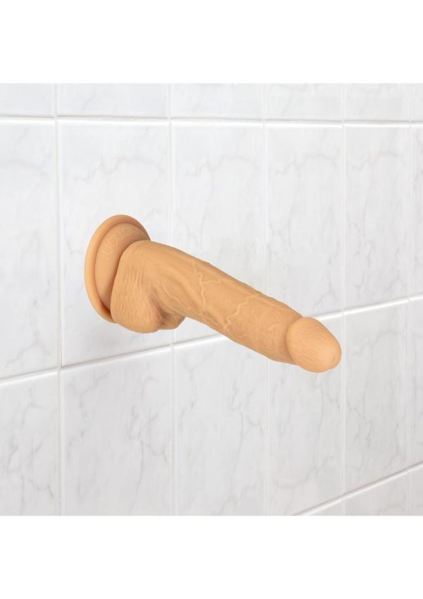 Naked Addiction Silicone Dual Density Dildo with Bonus PowerBullet 8in - Caramel