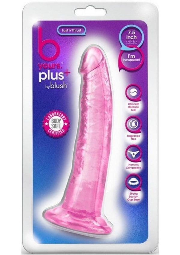 B Yours Plus Lust n` Thrust Realistic Dildo 7.5in - Pink