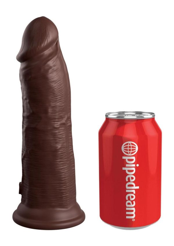 King Cock Elite Dual Density Silicone Dildo 8in - Chocolate