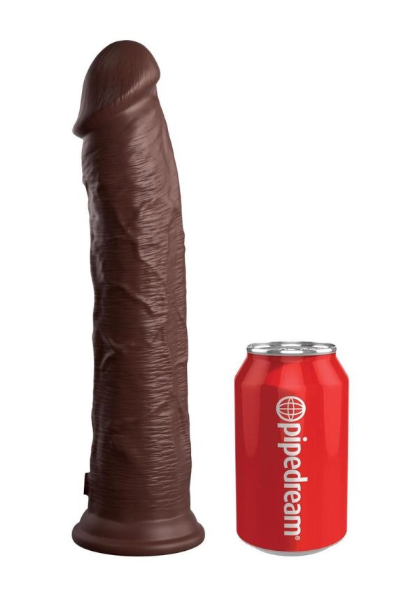 King Cock Elite Dual Density Silicone Dildo 11in - Chocolate