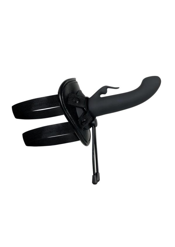 Heavenly Harness Kit Rechargeable Silicone Vibrator with Remote Control - Black