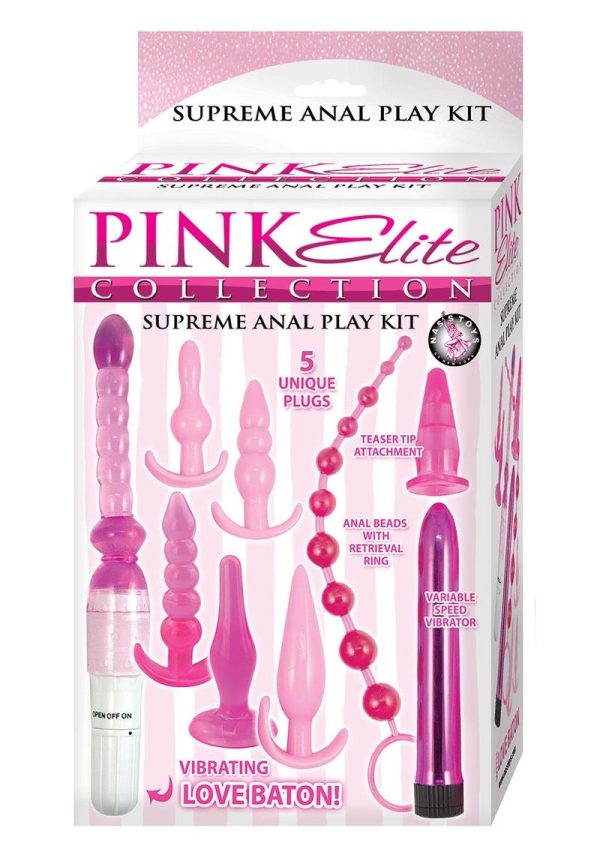 Pink Elite Collection Vibrating Supreme Anal Play Kit - Pink