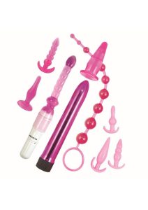Pink Elite Collection Vibrating Supreme Anal Play Kit - Pink