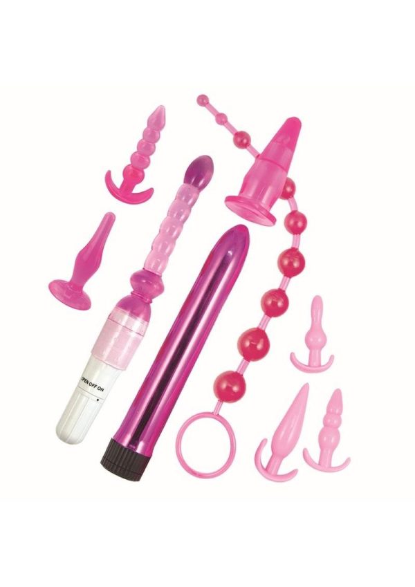 Pink Elite Collection Vibrating Supreme Anal Play Kit - Pink