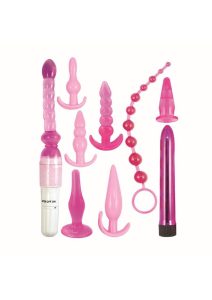 Pink Elite Collection Vibrating Supreme Anal Play Kit - Pink