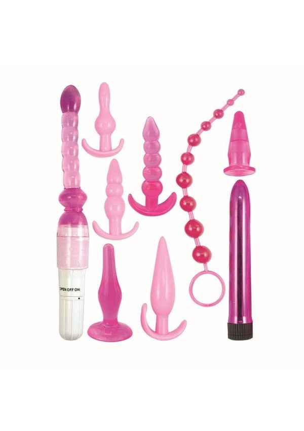 Pink Elite Collection Vibrating Supreme Anal Play Kit - Pink