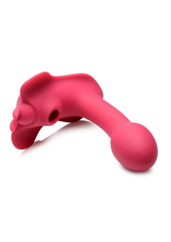 Shegasm Butterfy Tease Rechargeable Silicone 10X Clitoral Suction Stimulator with Remote Control - Pink