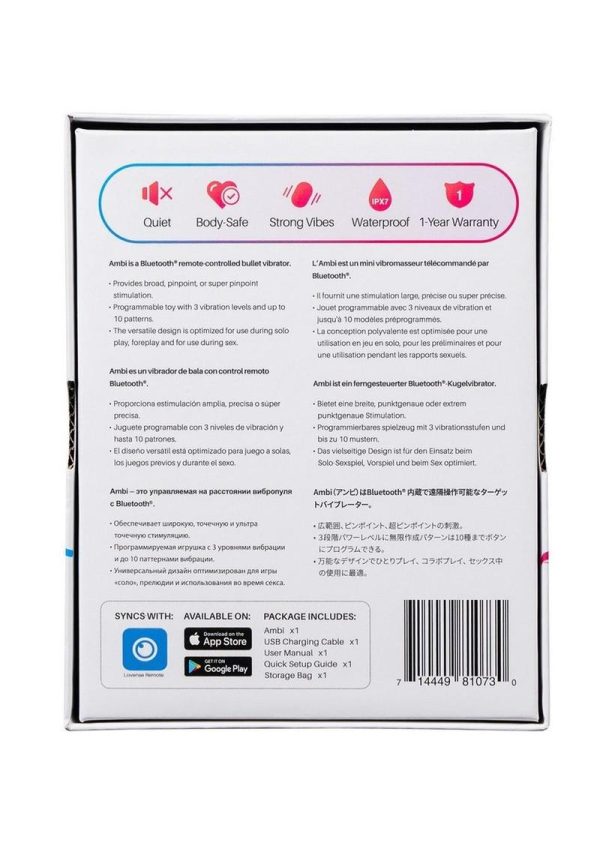 Lovense Ambi App Compatible Silicone Bullet Vibrator - Pink