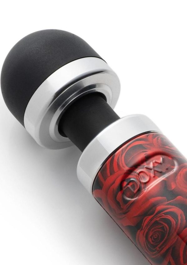 Doxy Die Cast 3R Wand Rechargeable Vibrating Body Massager - Rose Pattern Red/Black