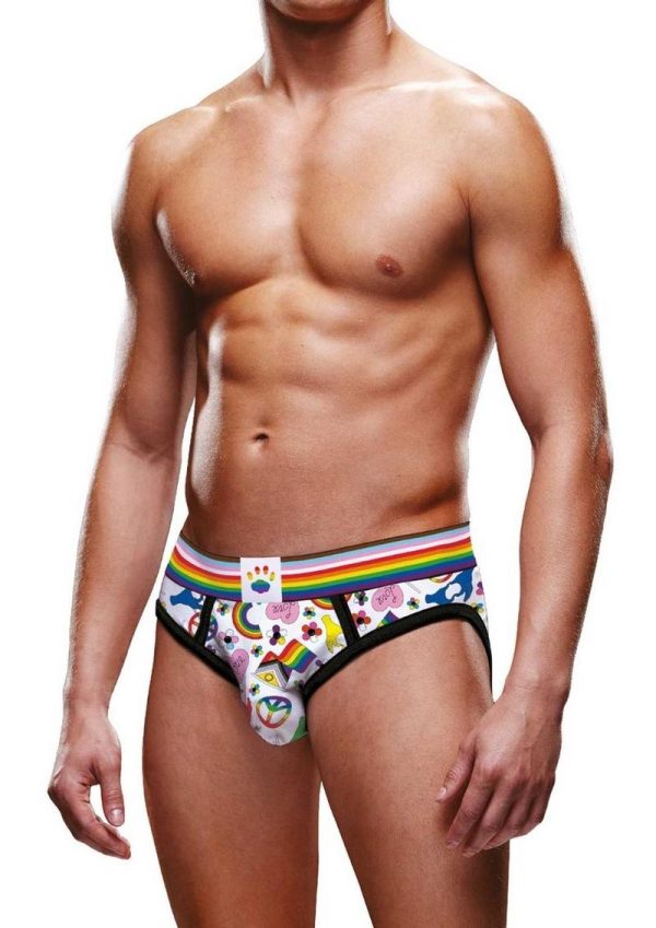 Prowler Pride Love and Peace 1 Brief - XXL - Rainbow