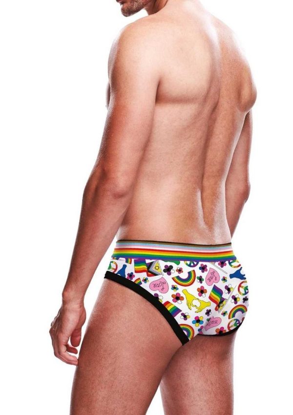 Prowler Pride Love and Peace 1 Brief - XXL - Rainbow