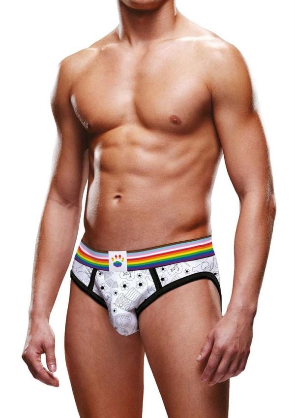 Prowler Pride Love and Peace 3 Brief - XXL - Rainbow