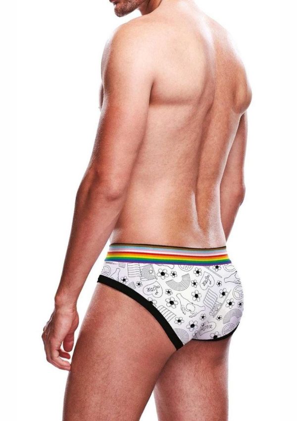 Prowler Pride Love and Peace 3 Brief - XXL - Rainbow