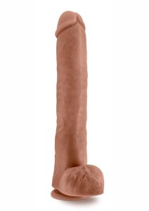 Au Naturel Daddy Sensa Feel Dual Density Dildo with Balls 14in - Caramel