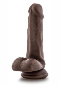 Dr. Skin Platinum Collection Dr. Daniel Silicone Dildo with Balls and Suction Cup 6in - Chocolate