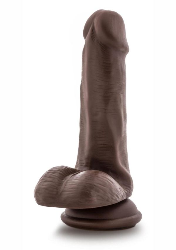 Dr. Skin Platinum Collection Dr. Daniel Silicone Dildo with Balls and Suction Cup 6in - Chocolate