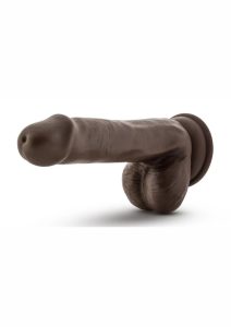 Dr. Skin Platinum Collection Dr. Daniel Silicone Dildo with Balls and Suction Cup 6in - Chocolate