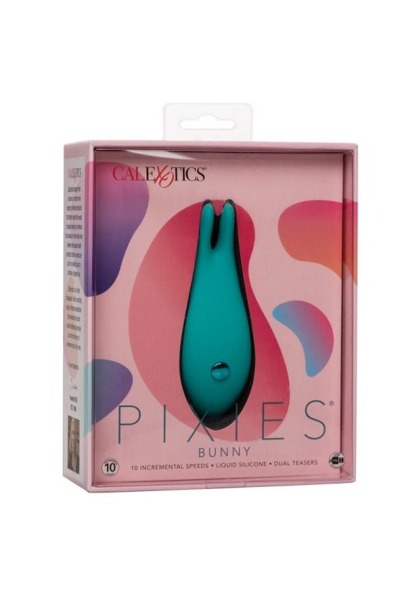Pixies Bunny Rechargeable Silicone Vibrator - Green