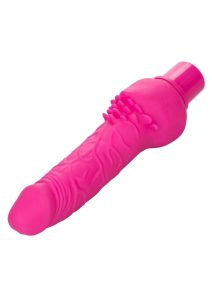 Rechargeable Power Stud Cliterrific Silicone Vibrating Dildo - Pink