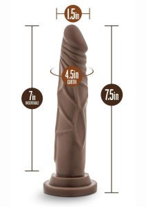 Dr. Skin Platinum Collection Dr. Carter Silicone Dildo with Suction Cup 7.5in - Chocolate