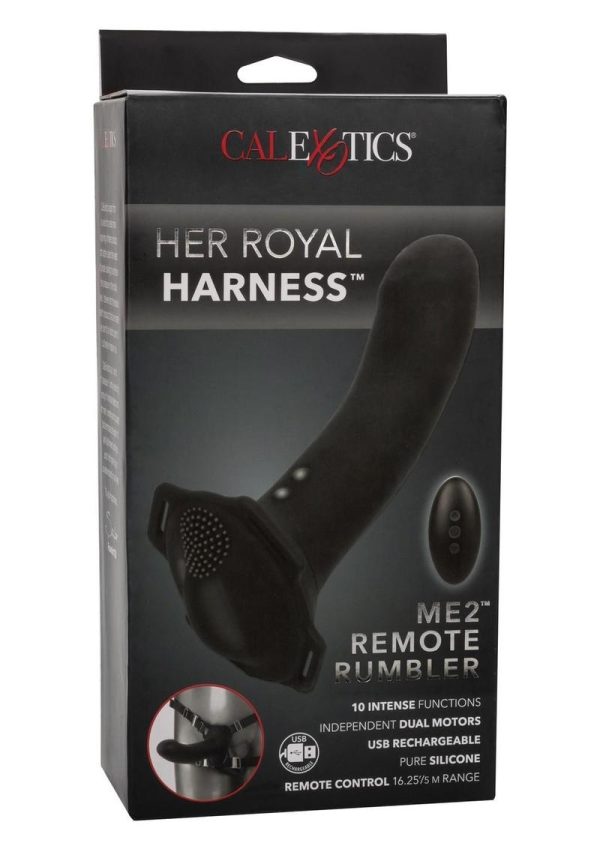 Her Royal Harness ME2 Rechargeable Silicone Rumbler Probe with Remote Control - Black