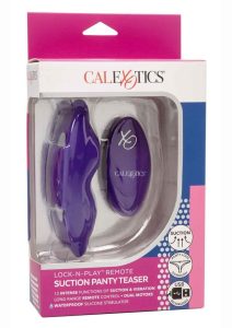 Lock-N-Play Rechargeable Silicone Suction Panty Vibrator with Remote Control - Purple