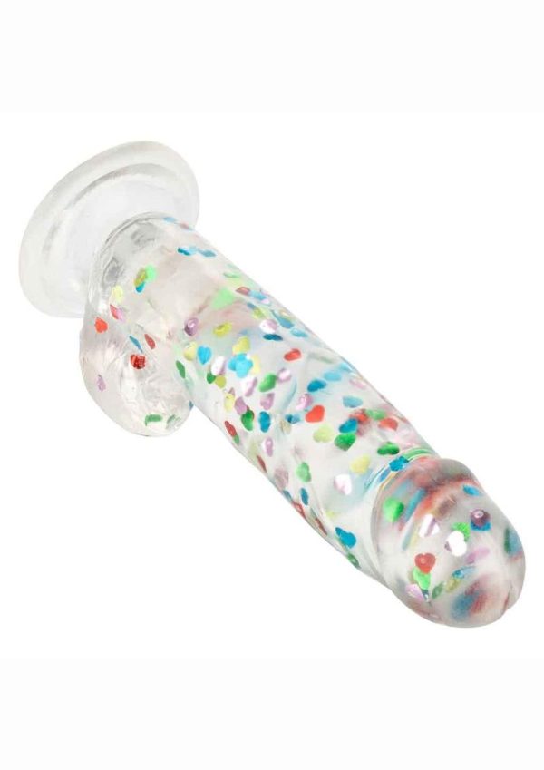 Naughty Bits I Love D Heart-Filled Dong - Clear