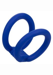 Admiral Dual Silicone Cock Ring - Blue