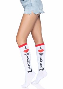 Leg Avenue Weiner Dog Knee Highs - OS - Multicolor