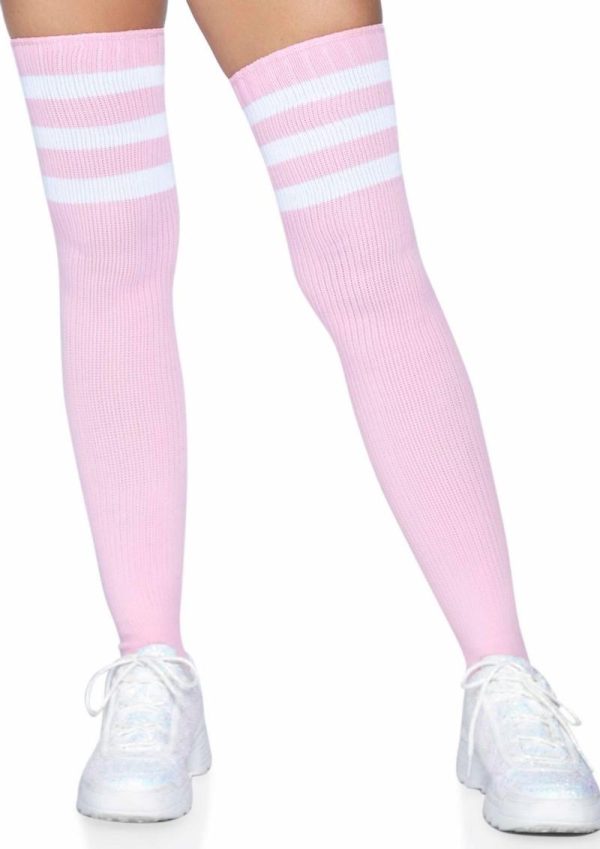 Leg Avenue Athlete Thigh Hi 3 Stripe Top - OS - Light Pink