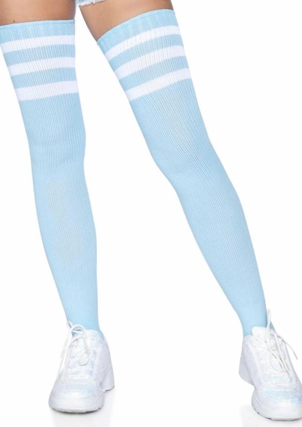 Leg Avenue Athlete Thigh Hi 3 Stripe Top - OS - Light Blue