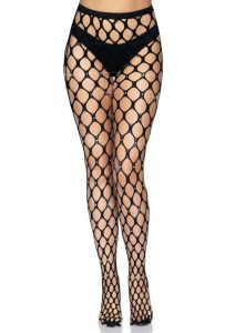 Leg Avenue Rhinestone Jumbo Pothole Net Tights - OS - Black