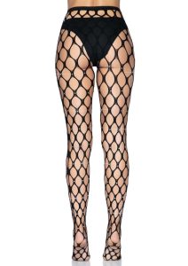 Leg Avenue Rhinestone Jumbo Pothole Net Tights - OS - Black