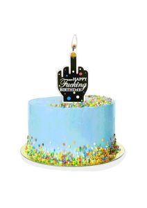 Happy F`n Birthday FU Finger Candle - Multicolor