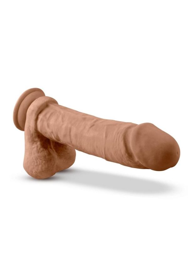 Dr. Skin Platinum Collection Silicone Dr. Julian Dildo with Balls and Suction Cup 9in - Caramel