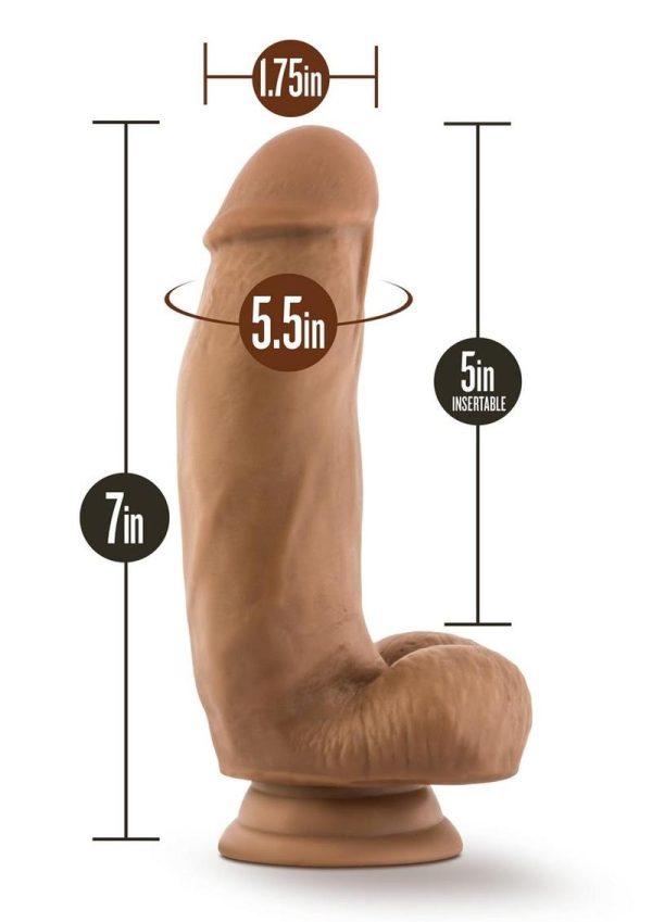 Dr. Skin Platinum Collection Silicone Dr. Samuel Dildo with Balls and Suction Cup 7in - Caramel