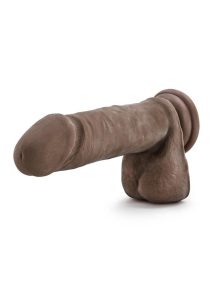 Dr. Skin Plus Gold Collection Thick Posable Dildo with Balls 9in - Chocolate