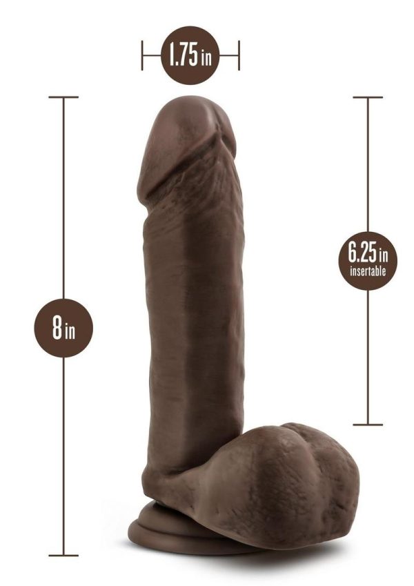 Dr. Skin Plus Gold Collection Posable Dildo with Balls 8in - Chocolate