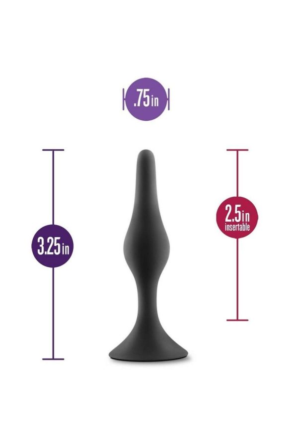 Anal Adventures Platinum Silicone Beginner Plug - Small - Black